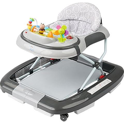 ib style® LITTLE WORLD 3 in 1 Babywalker | Gehfrei | Lauflernhilfe | mit Schaukelfunktion | Licht & Melodie | EN1273:2020 |Grau Cover