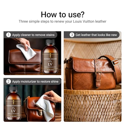Leather Cleaner & Moisturizer Set for Louis Vuitton, Shine Your Louis Vuitton and Smell New, Gently Soften and Rejuvenate Vachetta Leather, Remove Stains & Cover Minor Scratches for All Luxury Brands - Image 4