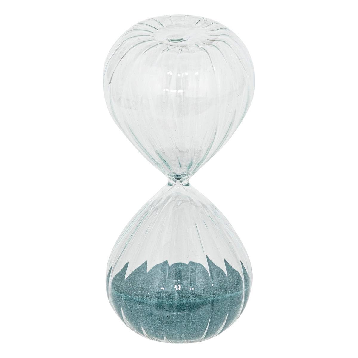 Atmosphera - Juego de 3 Relojes de Arena h.15cm Cristal con Bandeja de Madera