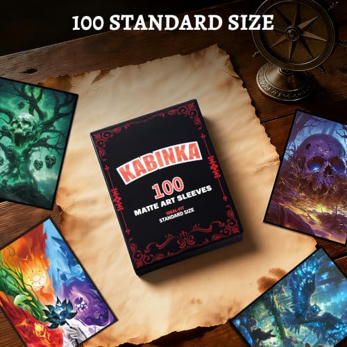Image of Kabinka MTG Card Sleeves - 100 Standard Size Pack Clear Front & Matte Finish Back with Skull Tree, Premium Sleeves for Magic The Gathering TCG