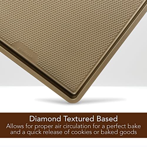 GoodCook Sweet Creations Textured Nonstick Large Cookie Baking Sheet, 17" x 11" x 1", Champagne Pewter - Image 3