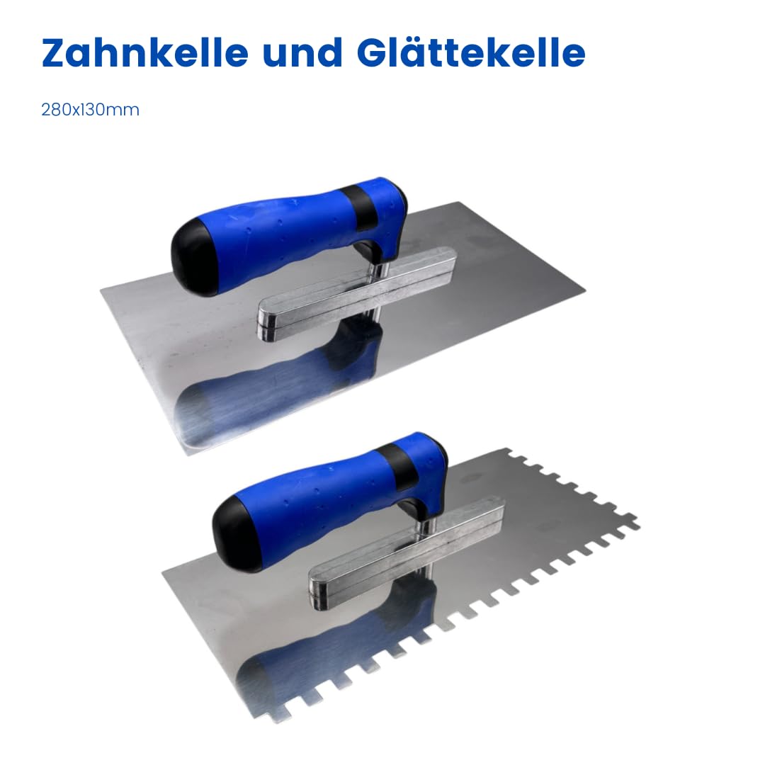 13tlg. Maurerkellen Set, Gipserspachtel Glättekelle Stuckateurkelle Malerspachtel, Maurer-, Fliesenleger- und Verputzerwerkzeug Set