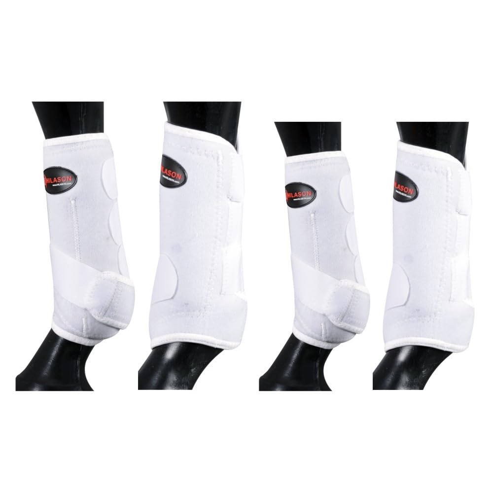 HILASON L M S - Botas deportivas de pata trasera delantera y trasera de caballo, paquete de 2 | Paquete de 4 | Botas de pata de caballo | Botas de salto de caballo | Botas deportivas para caballos