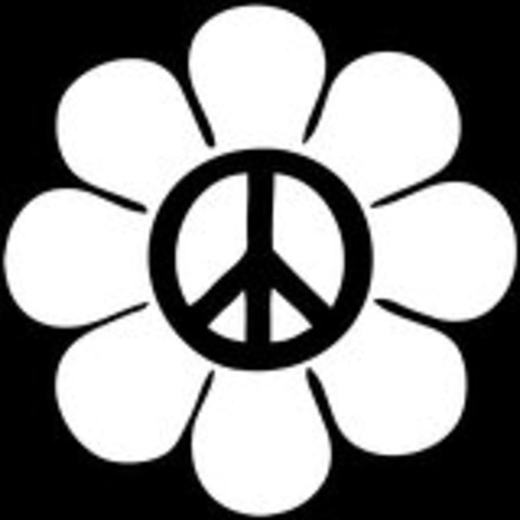 Peace Flower Power Decal Vinyl Sticker|Cars Trucks Walls Laptop|White|5 in|CCI346