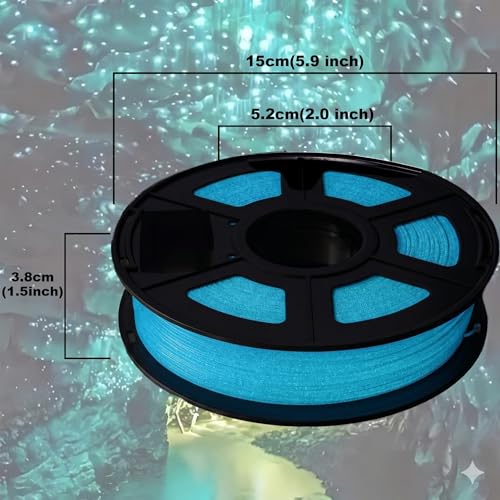 Image of 250G 95A TPU 3D Printer Filament, 1.75mm Glow in The Dark Blue, Soft TPU Flexible 3D Printing Filament, High Hardness & Resilience, Best with UV Lamps,Fit Most 3D Printers