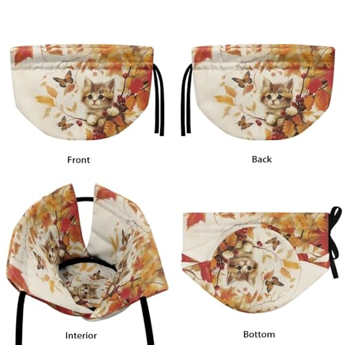 Image of Xoenoiee Fall Leaf Tea Cozy Tea Cosy for Teapots Keep Warm Cat Butterfly Teapot Cover Insulated Kettle Cover for Home Kitchen Table Decor