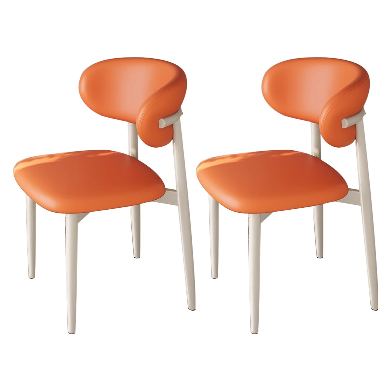 Chaises de salle à manger tapissées avec pieds en métal et coussin de cuisine