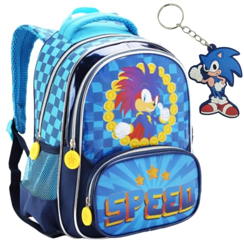 Mochila De Costa Escolar Menino Speed Infantil Tamanho Grande Reforçada Com Chaveiro