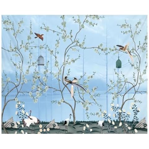 VIFERR Bohemian Blue Flowers Tapestry Cover