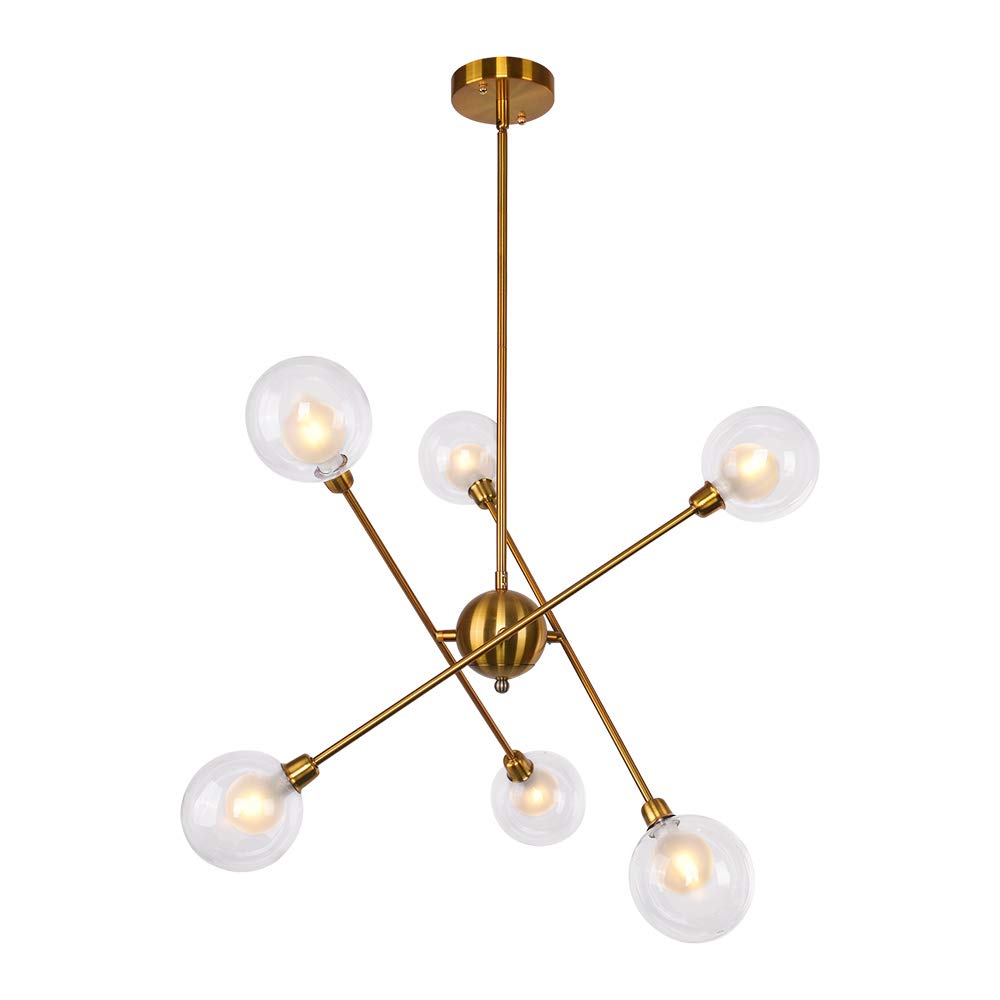 Dellemade Sputnik Golden Kronleuchter 12-Licht Globus Pendelleuchte für