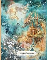Mythical Creatures: Coloring Book for Adults and Teens, Color Your Own Kawaii Fantasy Creatures, Dragons, Fairies, and Castles for Relaxation and Stress Relief B0DYF9J8L4 Book Cover