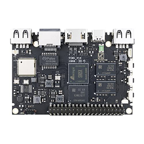 Khadas VIM1 Basic Ordinateur Monocarte CPU Soc Amlogic S905X Quad Core Arm Cortex-A53 SBC, MCU Programmable, WiFi et RTC intégré, Multi-OS,Support Android...
