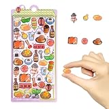 シール 3D立体 かわいいバブルステッカー かわいい動物のステッカー DIYノート 携帯 の装飾 手芸用品 食べ物 猫 雪山と魚などを含みます 子供女の子向け贈り物