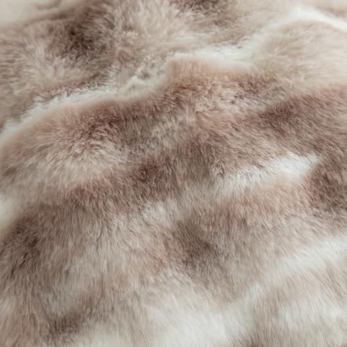 Image of MANDIOO Pack of 2 Thick Plush Wool Decorative Throw Pillow Covers Super Soft Wave Bubble Fur Velvet Cushion Covers Pillow Shams for Couch Bed Living Room 26x26 Inch White Taupe