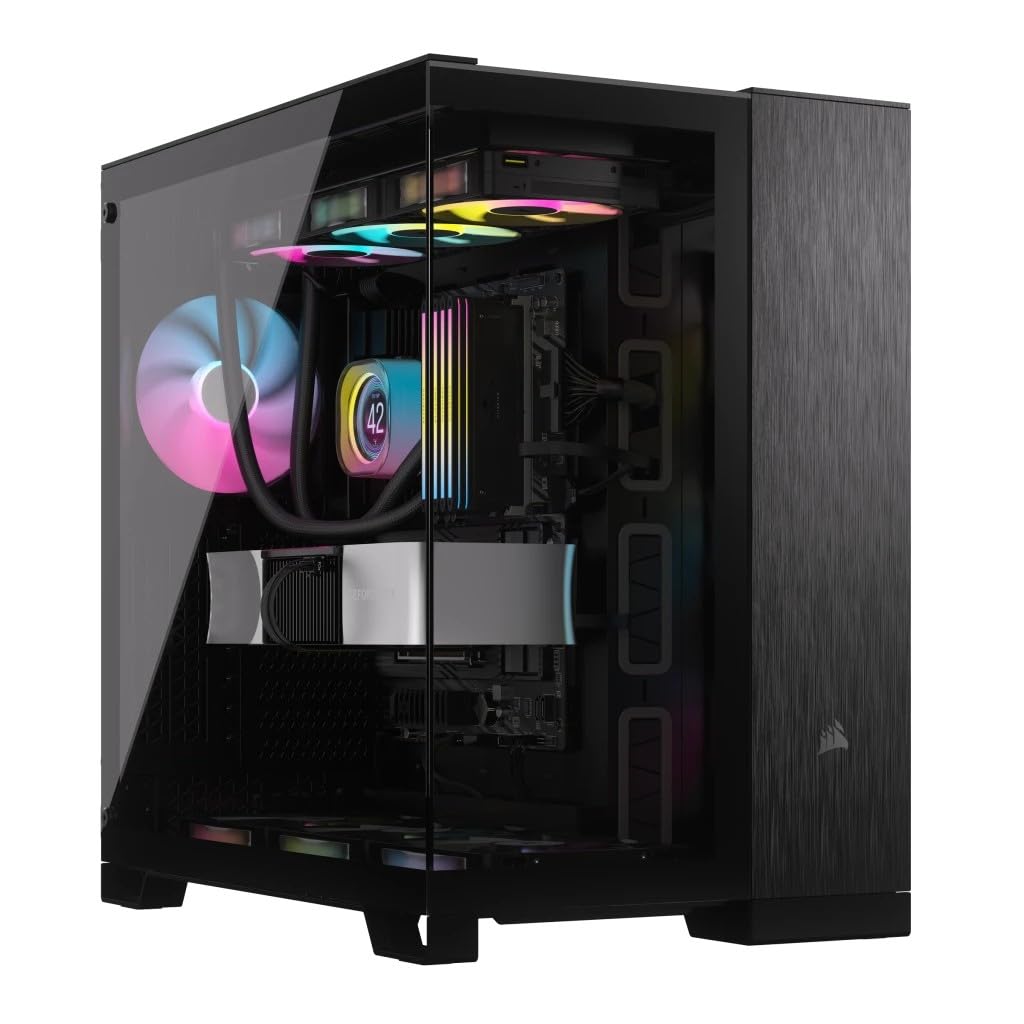 CORSAIR 6500X Mid-Tower ATX Çift Bölmeli Bilgisayar Kasası – Sertleştirilmiş Panorama Camı – Ters Bağlantı Anakart Uyumlu – Vantilatör Dahil – Siyah/Obsidyen Alüminyum