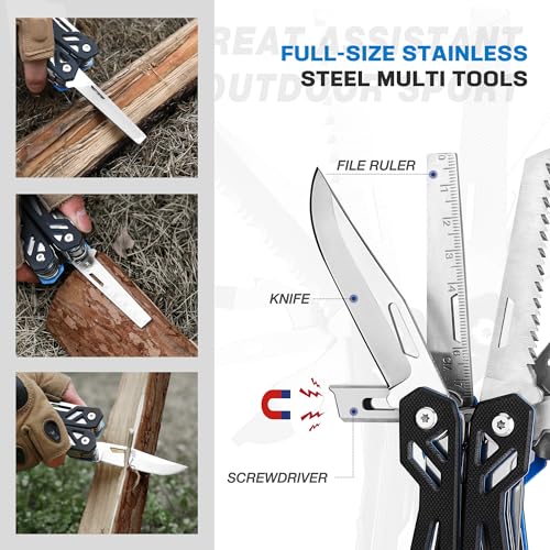 Image of MOSSY OAK Multitool, 21-in-1 Stainless Steel Pocket Knife with G10 Handle, Screwdriver Sleeve, Self-locking Pliers with Sheath-Perfect for Outdoor, Survival, Camping, Hiking, Simple Repair