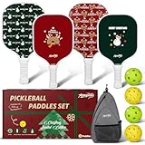 Amoswiz Pickleball Paddel 4er Set Family Snow Man