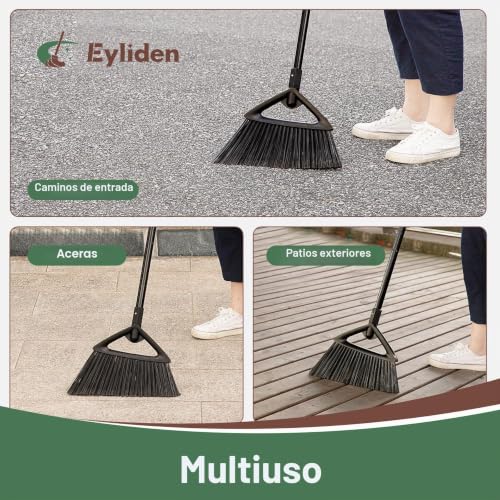 Miniatura 3 de Eyliden Escoba Resistente, Escoba Angular Comercial Con Mango Largo, Superficie Rugosa Para Exteriores, Para Garajes, Patios, Aceras, Cubiertas, Barrer En Interiores, Cocina, Oficina,