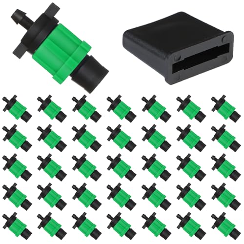 Youdaju 40PCS Drip Tape Connector and 40PCS Folding Drip Tape Row End Drip Tape Fittings Drip Irrigation Coupling Drip Tape End Folding Tape End Plug Drip Irrigation Tools Twist Locks Green