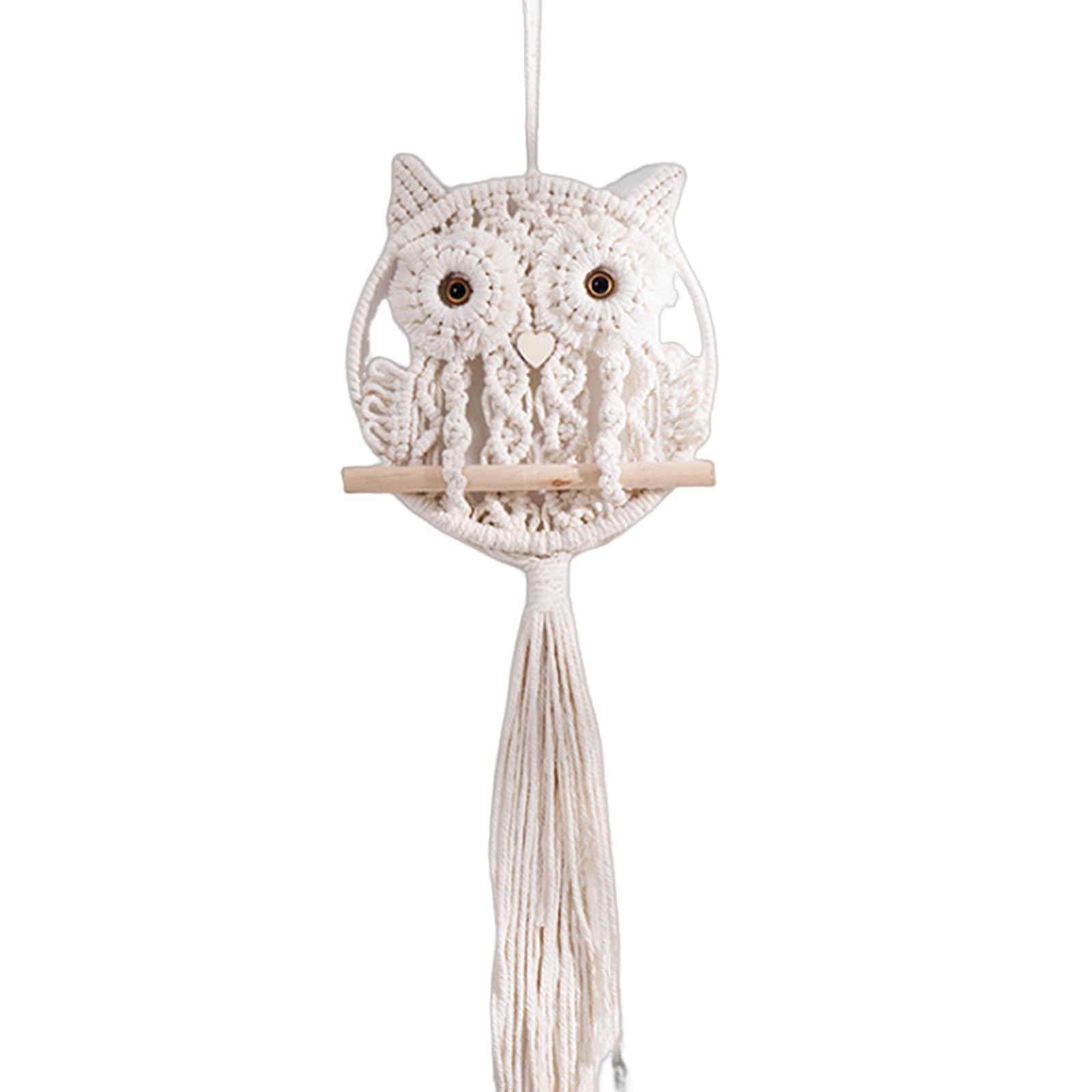 Buxuaaaa Wovened Owl Macrames Wall Pendants Handwoven Cotton Thread Wall Hangings Decorations for Room Cotton Thread