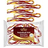 Yogic Mantra Handmade Kalava Moli Thread | 5 Cotton Nadachhadi Mauli Red Threads | 25 Inch Long | Kalawa Roli Moli Raksha Sutra Dhaga | Sacred Holy Puja Laccha | Hindu Pooja Rakhi Wrist Band