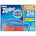 Ziploc - Sacchetti per congelatore con doppia cerniera (216 sacchetti)