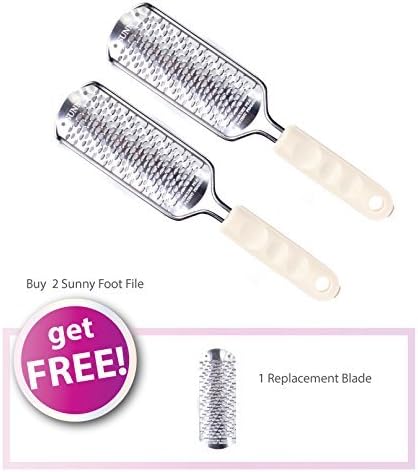2 Sunny Super Deluxe Metal Foot Rasps (Foot File) + FREE 1 Replacement Blade