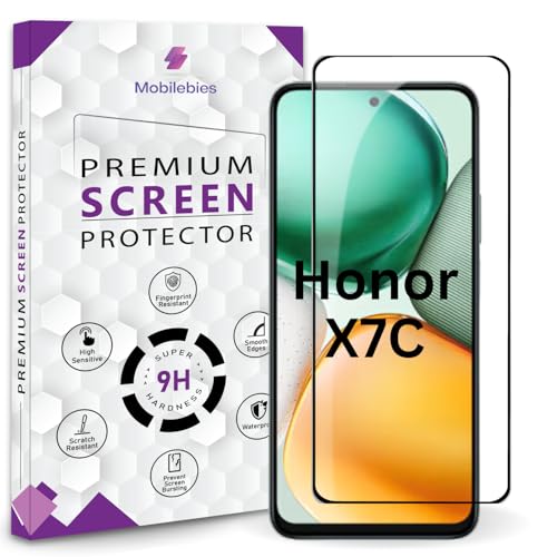 Image of Premium Tempered Glass Screen Protector Guard For Honor X7C 5G (6.77 Inch, Pack of 1) | Edge to Edge Coverage With Easy to installation kit