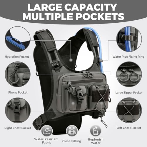 Image of Criuage USA Patent Running Hydration Vest Backpack, Lightweight Chest Pack with 2.0L Water Bladder Bag Daypack for Hiking Running Cycling Race Marathon for Women Men