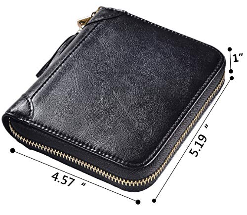 Image of Womens Credit Card Wallet RFID Small Leather ID Card Holder Case (40 Card Slots - Black)