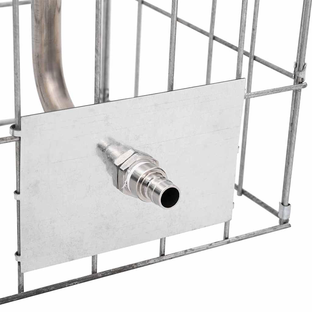 vidaXL Rubinetto Gabion Argento 25 x 25 x 100 cm Acciaio Inossidabile, Rubinetto da Giardino Moderno, gabione Rettangolare, Resistente agli Agenti atmosferici per Esigenze pratiche