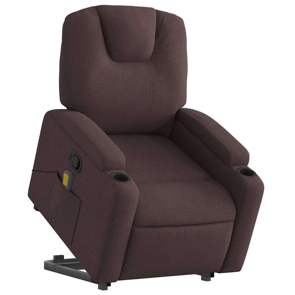 Sillón reclinable eléctrico elevable para mayores Marrón 74x88x97 cm