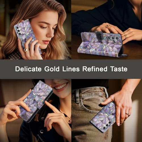 Case Samsung A37 5G protection rfid motif fleur boîtier clapet - 6