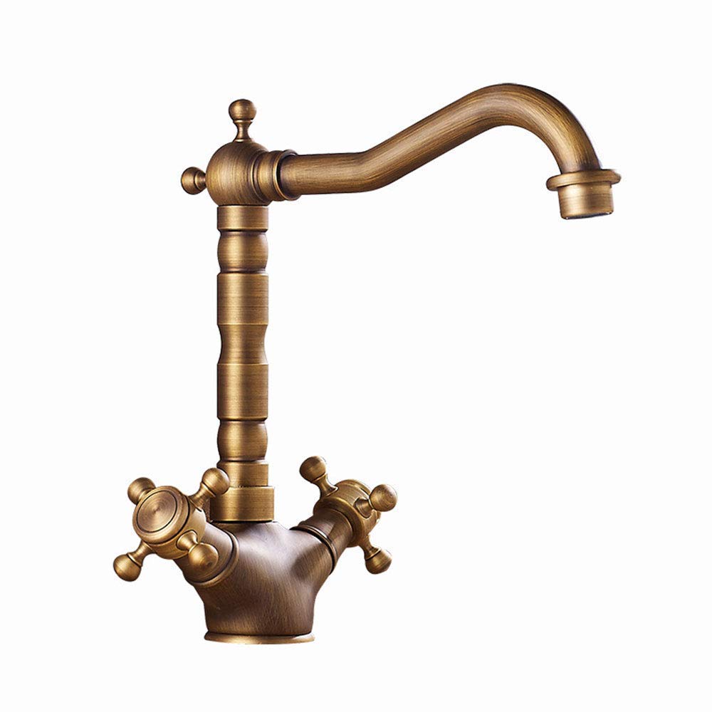 Grifo Mezclador De Cocina Tradicional En Bronce Frotado - Monomando, Caño Giratorio, Válvula Cerámica, Modelo BL9250B
