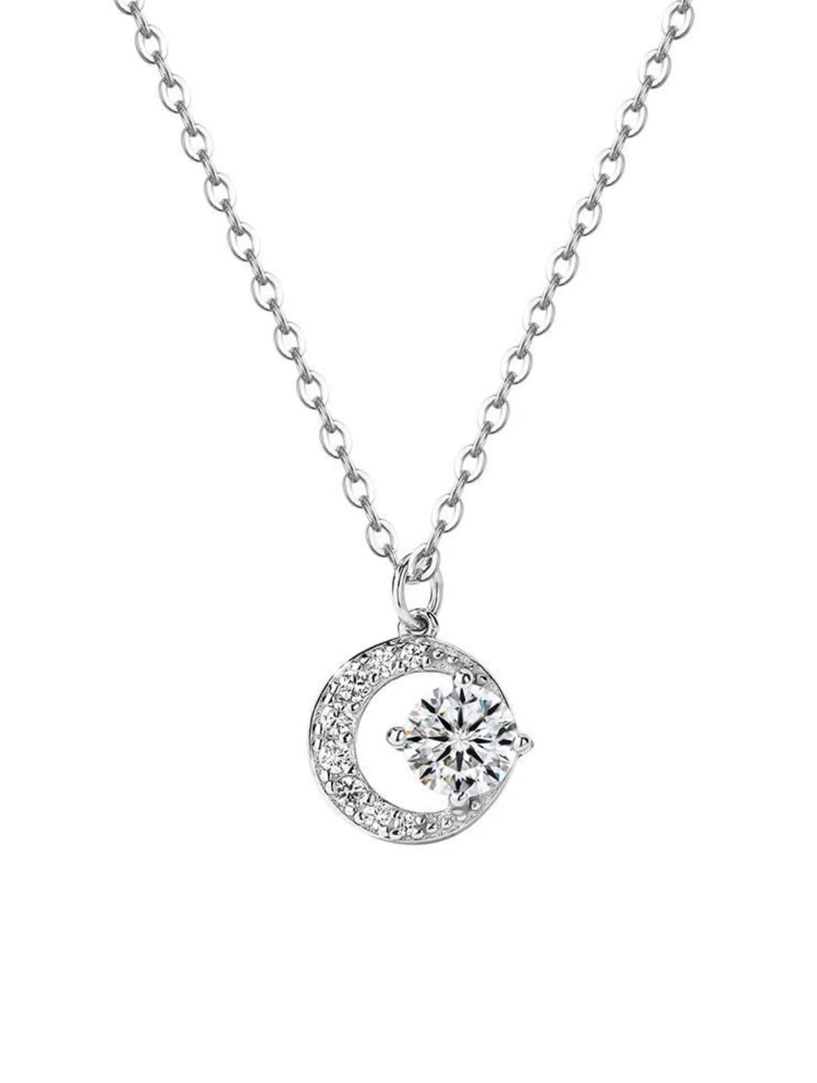 BLESS ムーン ネックレス キュービックジルコニア シルバー925 316L 楽天市場】ムーンネックレス【シルバー ネックレス メンズ レディース