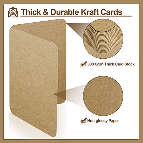 20 biglietti di carta kraft con buste, colore