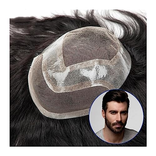 Toupet for hommes en cheveux humains réels et fine dentelle française