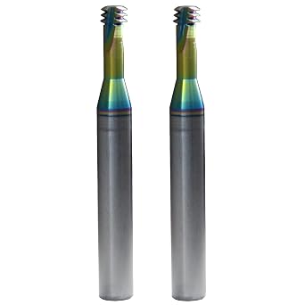 M2.50.45 Solid Carbide Thread Milling Cutters Three Tri Form Metric Coated Blind Deep Holemaking Threading Tapping Mills for Aluminum Copper Non-Ferrous Alloys Cast Iron PVC Plastics