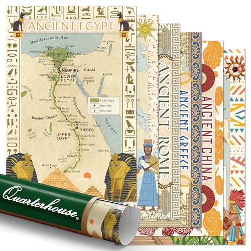 Quarterhouse 6 Poster Ancient Civilizations Set, Social Studies Classroom Learning