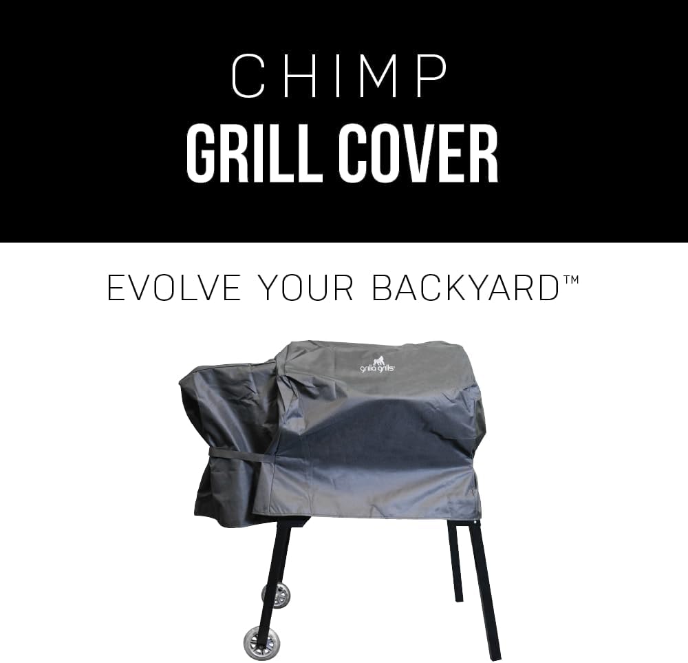 GRILLA Wood Pellet Grill Cover for Chimp, Fade Resistant, Weatherproof, Custom Fit, for Grill Protection, Outdoor Grilling, and BBQ