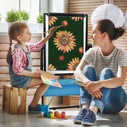 Image of Dry Erase Board with Stand - Double Sided 28 inchx20 inch Portable Writing Whiteboards, Height Adjustable & 360 Rotating U Stand Magnetic Whiteboard for Home, School, Restaurant & Presentation