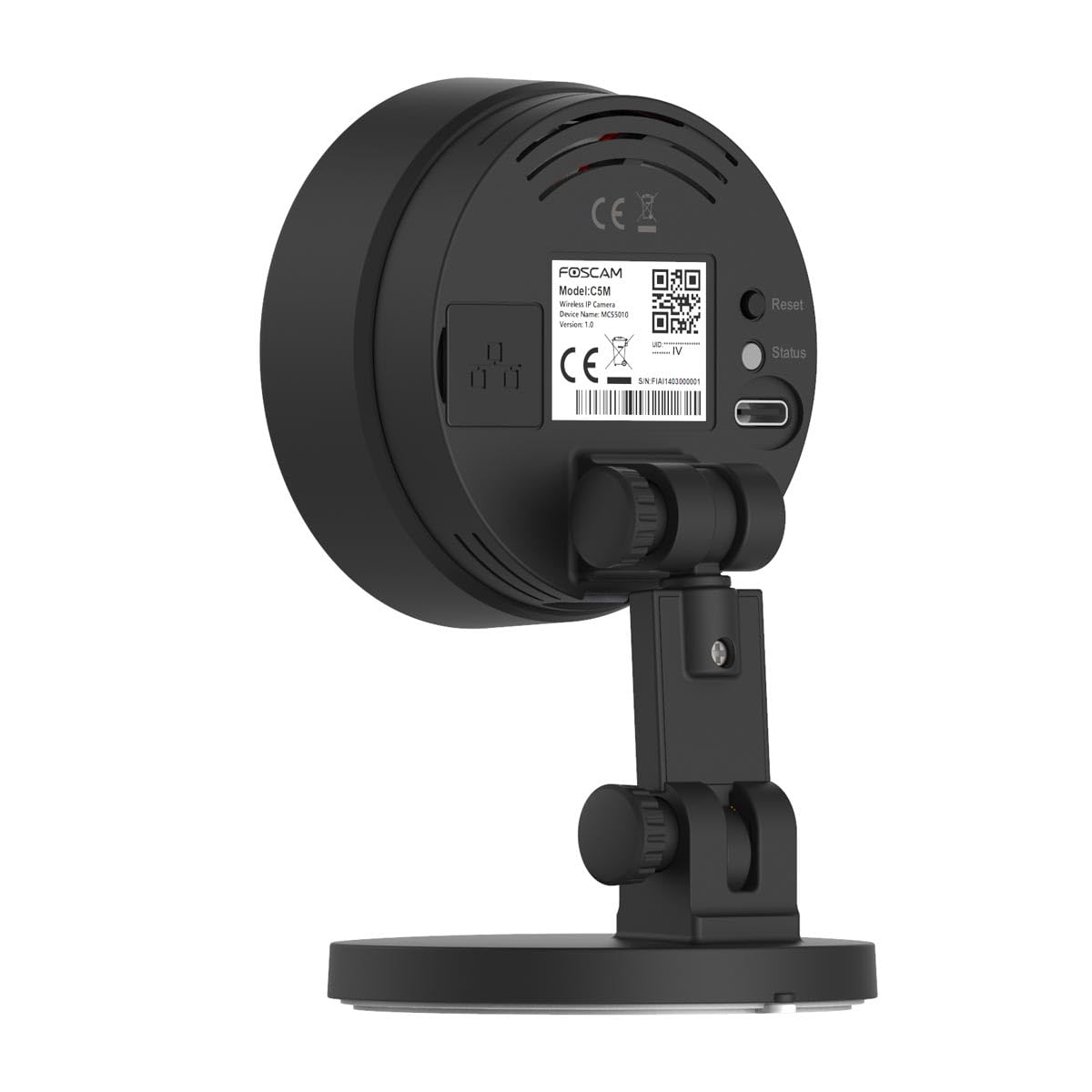 Foscam C5M 3K 5 MP dwuzakresowa kamera do monitoringu Wi-Fi z noktowizorem do 8 m, dwukierunkowe audio, wykrywanie hałasu i ruchu, kompresja wideo H.264+/H.264 (czarna)