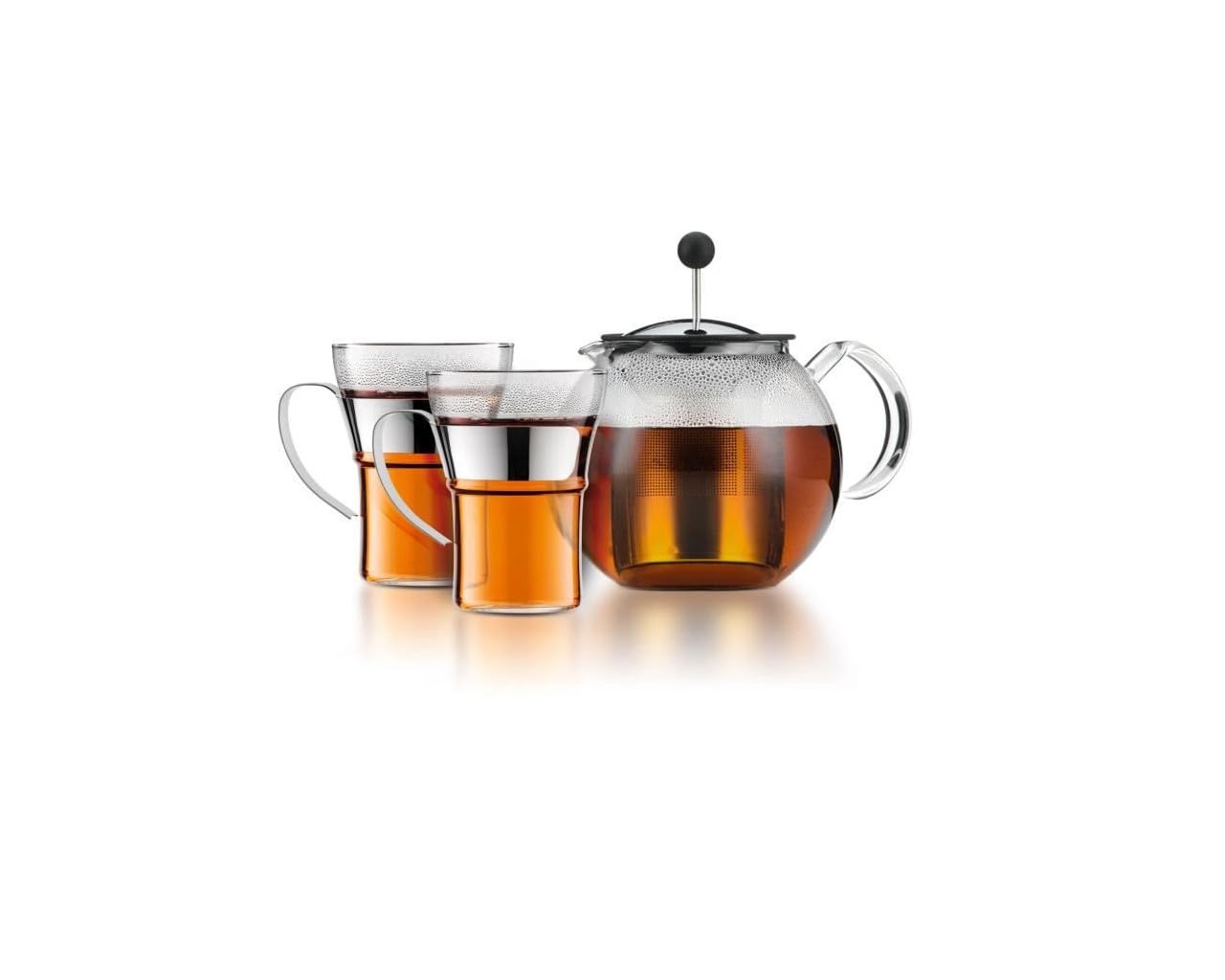 Bodum Assam 1801-16 Theemaker  French Press System Permanent Roestvrijstalen Filter Glazen Greep 10 Liter Glanzend