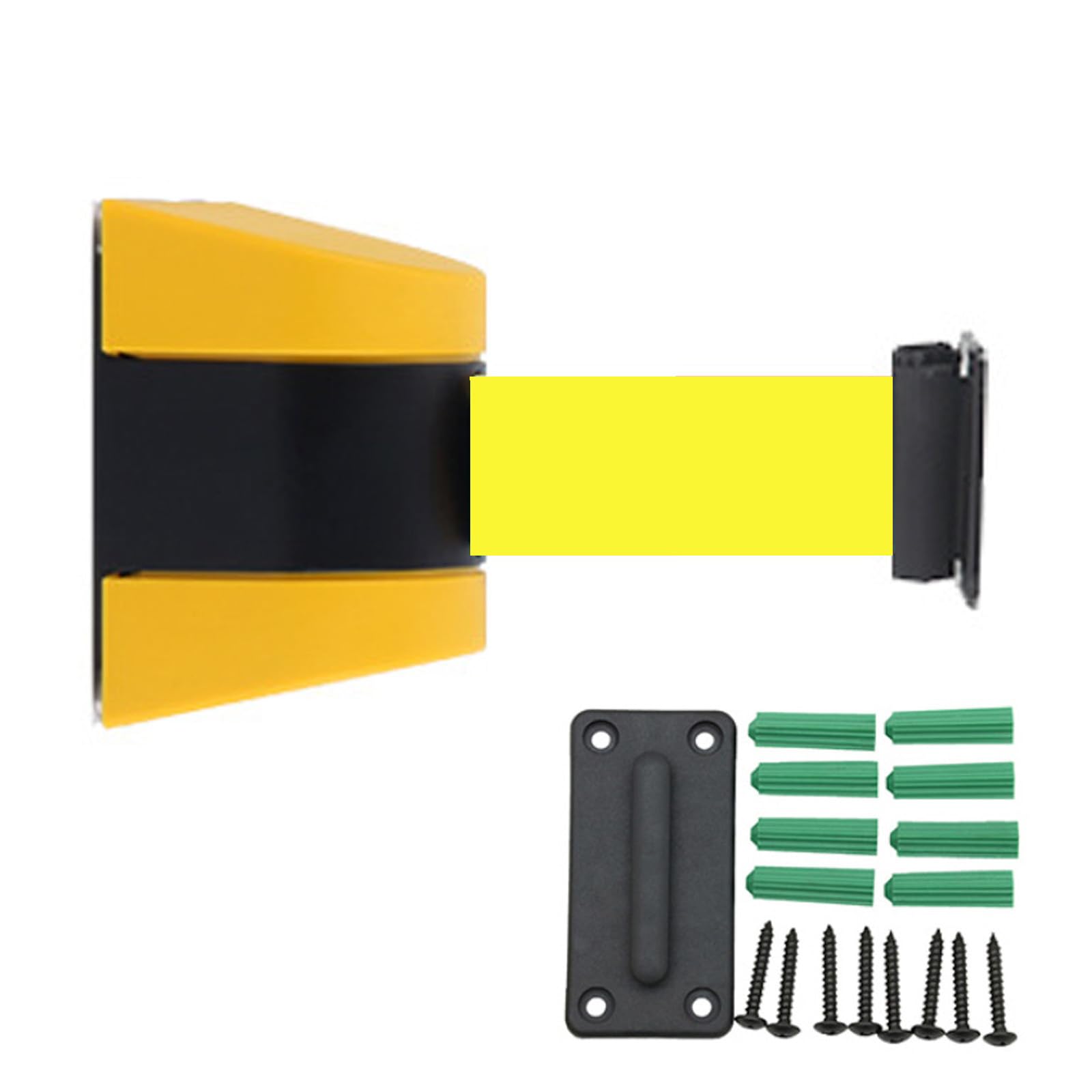 CAIFEXUE Retractable Wall Barrier,Wall Mount Crowd Control Wall Retractable Belt, Safety Belt with Abs Case, Caution Belt for Grocery Retail Store Stadium/10 Meters