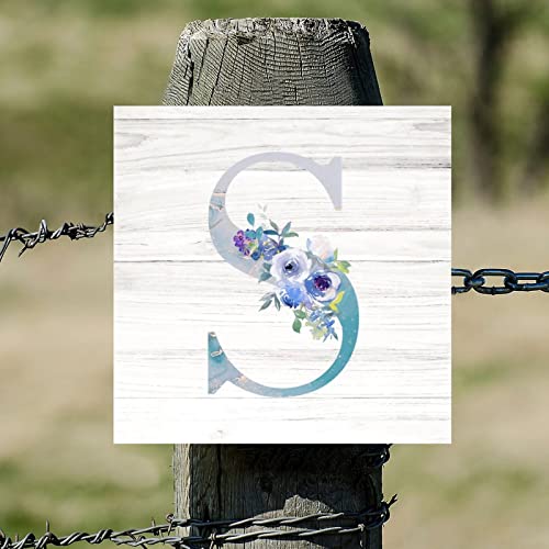 Lettre S en bois effet marbre premium - Monogramme floral raffiné - 4