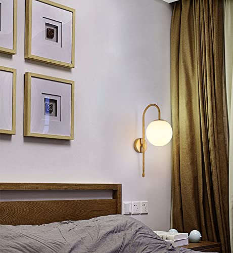 Lámpara de pared de creatividad moderna E27 con sombra de vidrio redonda para casa 6