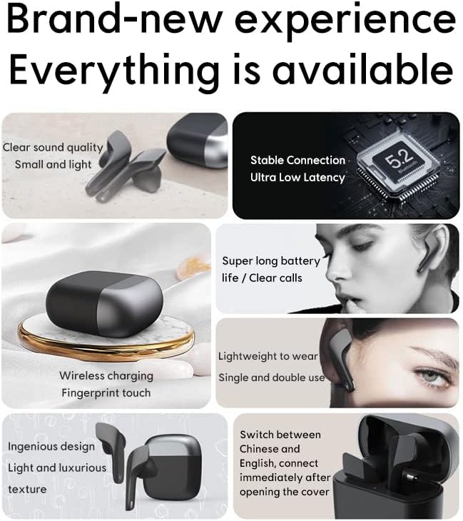 Sabbat JetPods Wireless Bluetooth 5.2 Headset 2023 Sound Quality Sports in-Ear Suitable for iOS and Android(Graphite Black)