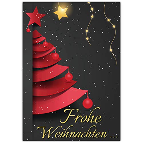 A4 XXL Weihnachtskarte WEIHNACHTSBAUM mit Umschlag - edle...