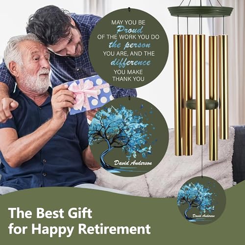 Image of Personalized Deep Tone Wind Chimes Memorial, Tree of Life Wind Chimes 30 /36 inch for Loss of Loved One, Bereavement Gifts Idea for Loss of Mom Dad Sister Brother