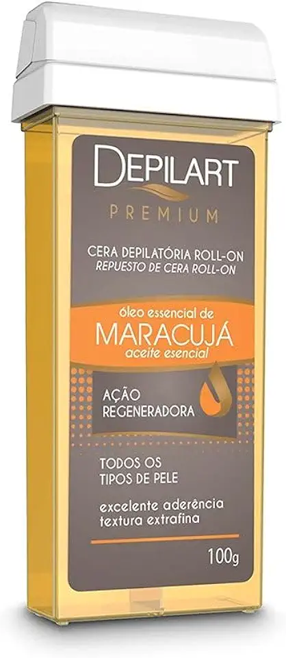 Cera Depilatória Linha Premium Roll-on Depilart Maracujá 100g – Óleo Essencial, Alta Aderência e Ação Regeneradora